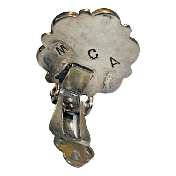 Native American Green Malachite 925 Sterling Silver Earrings Rare Carol Allapowa - Picture 13 of 14